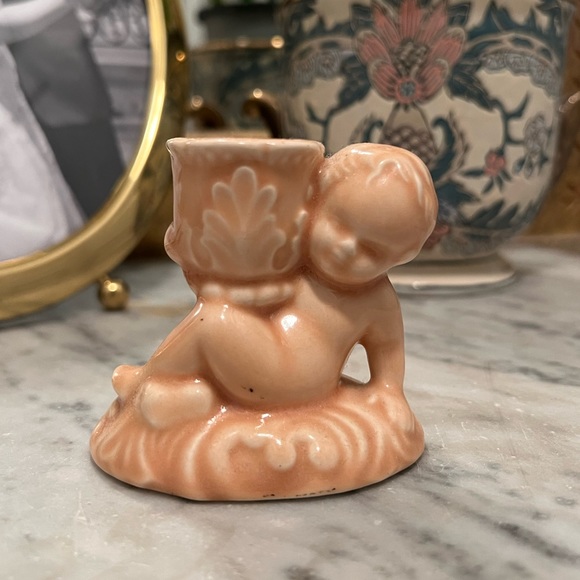 Vintage Cherub Candlestick Holder - Picture 2 of 7
